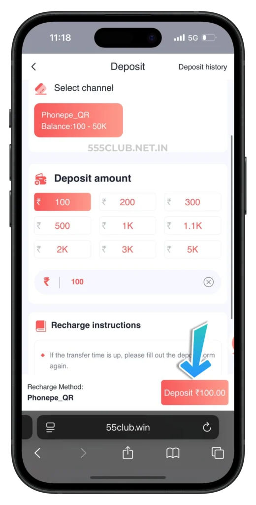 555CLUB-DEPOSIT-PAGE